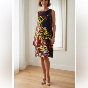 Versace Collection Navy and Yellow Mini Dress Size #44